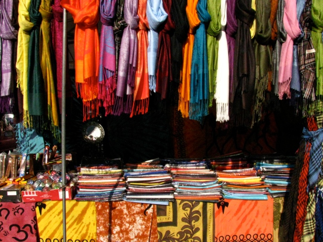 5 euro scarves in the Naschmarkt. 